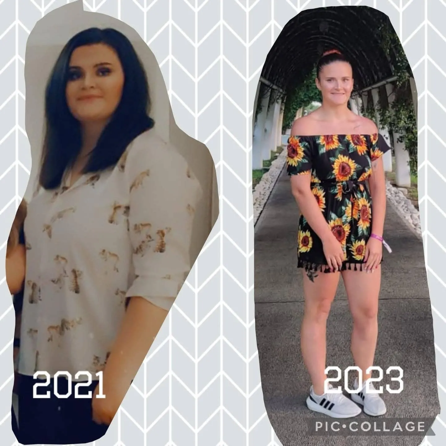 Before and after image for gym member, showing the transformation to a healthier and fitter person.