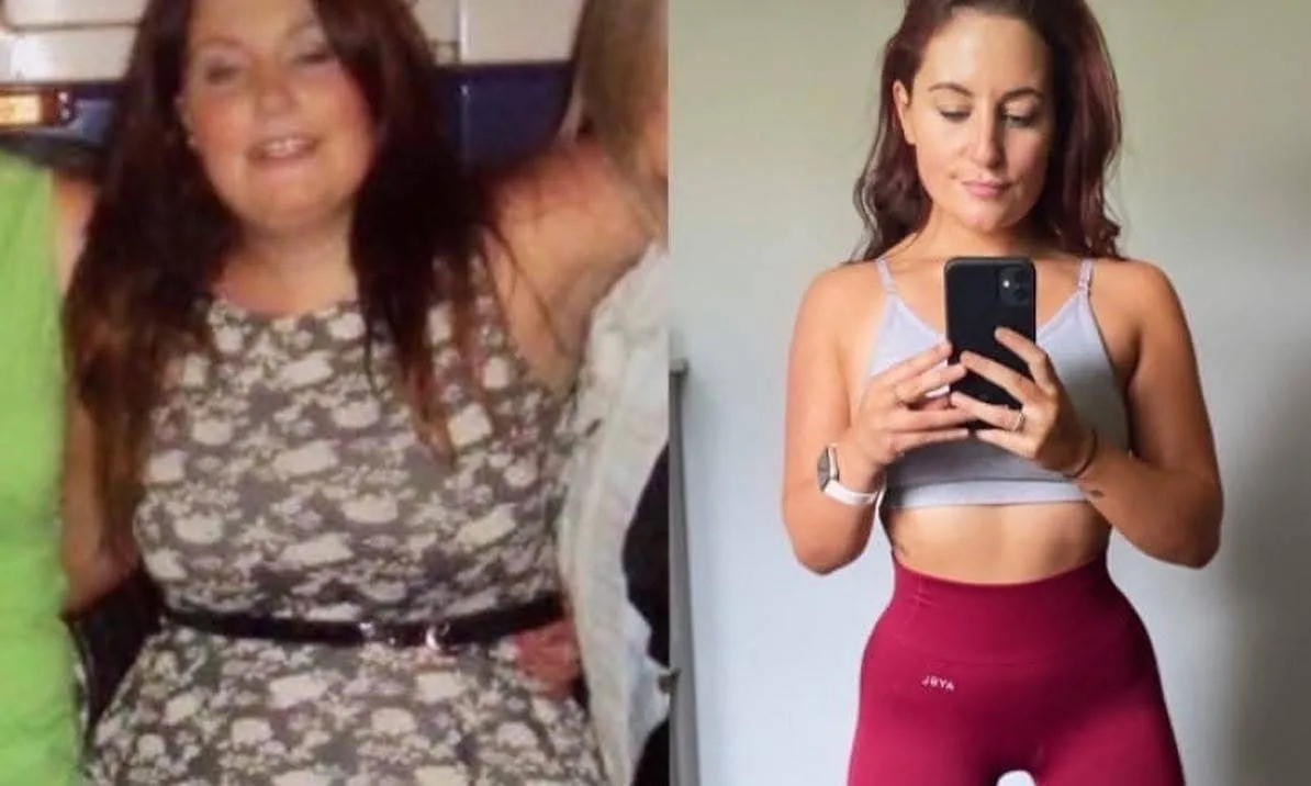 Before and after image for gym member, showing the transformation to a healthier and fitter person.